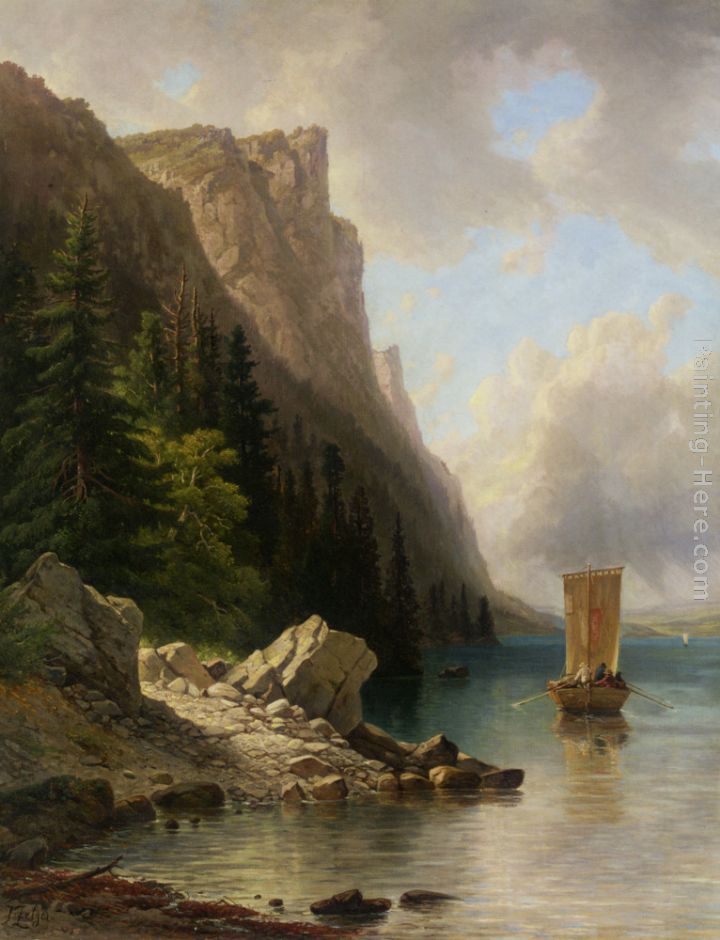 Ships Approaching the Shore painting - Joseph Zelger Ships Approaching the Shore art painting